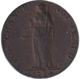 1794 HALF PENNY TOKEN BUNGAY