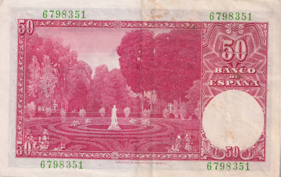1951 50 PESTAS BANKNOTE SPAIN REF-1640