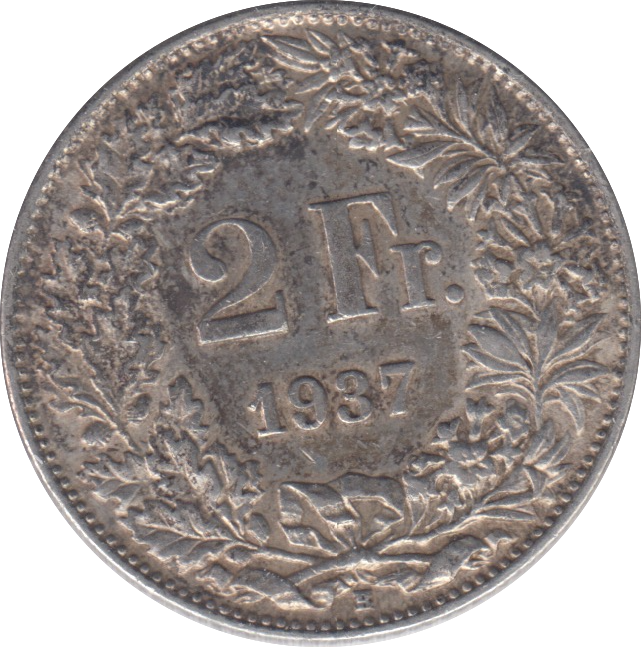 1937 SILVER SWITZERLAND 2 FRANC