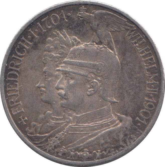 1901 SILVER GERMANY PRUSSIA 2 MARK
