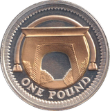 2008 SILVER PROOF GOLD PLATED £1