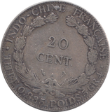 1898 SILVER VIETNAM 20 CENTS FRANCE INDO CHINA