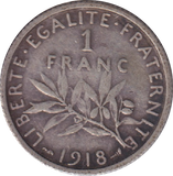 1918 SILVER FRANC FRANCE