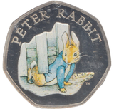2020 SILVER PROOF COLOURED 50 P PETER RABBIT