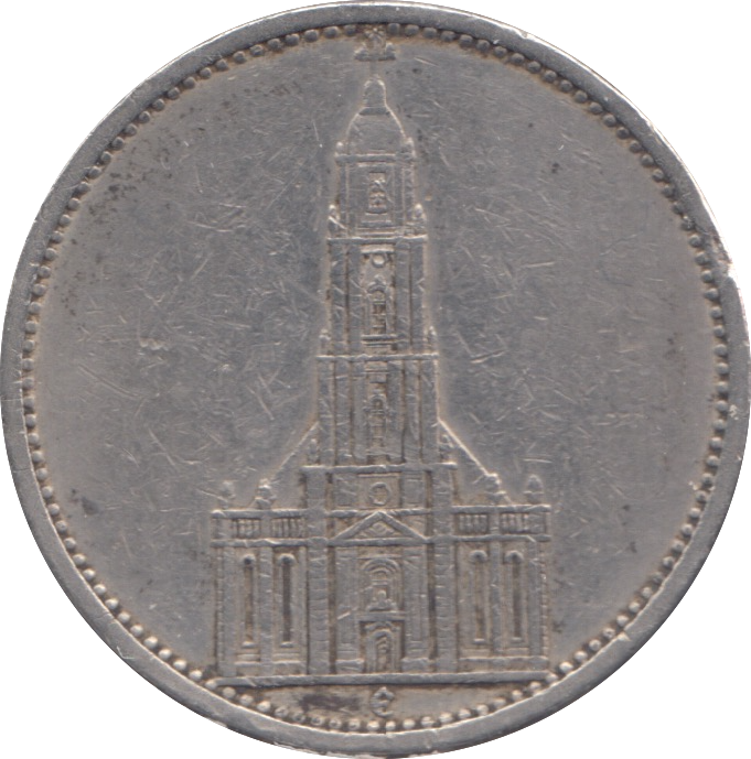 1935 SILVER NAZI GERMANY 5 MARK
