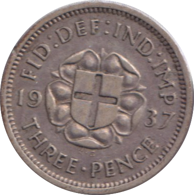 1937 THREEPENCE ( VF )