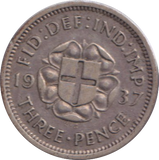 1937 THREEPENCE ( VF )