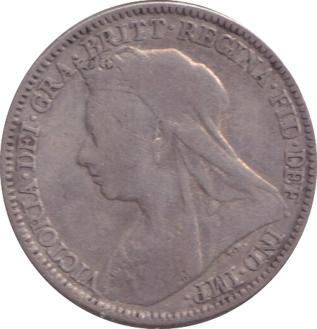 1895 SIXPENCE ( FINE )