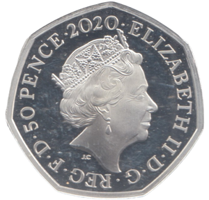 2020 SILVER PROOF COLOURED 50 P WINNIE THE POOH