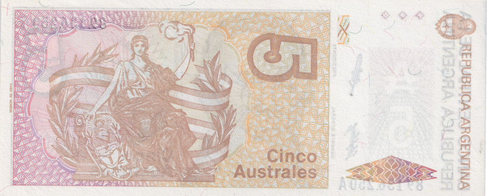 1985 ARGENTINA 5 AUSTRALES REF-1669