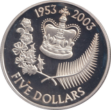 2003 SILVER PROOF FIVE DOLLAR NEW ZEALAND