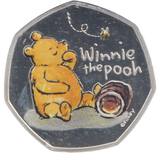 2020 SILVER PROOF COLOURED 50 P WINNIE THE POOH