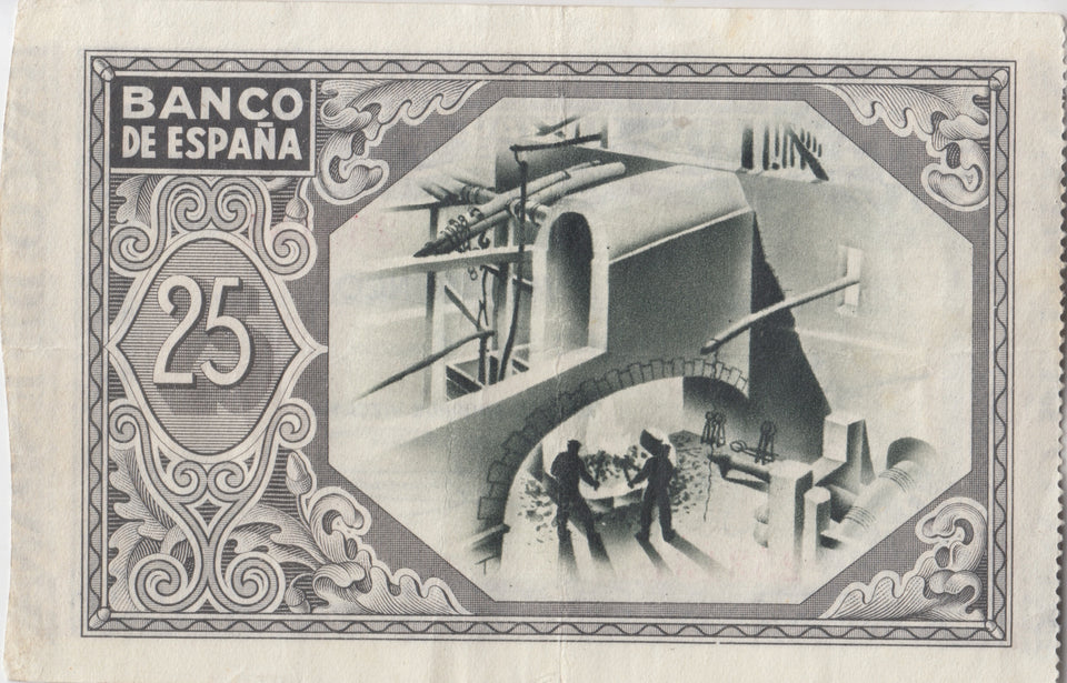 1937 25 PESTAS BANKNOTE SPAIN REF-1630
