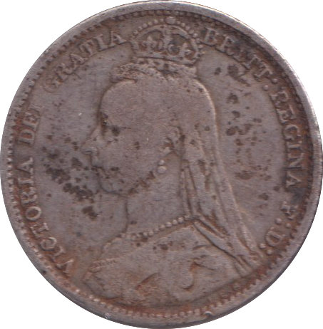 1890 SIXPENCE ( FINE )