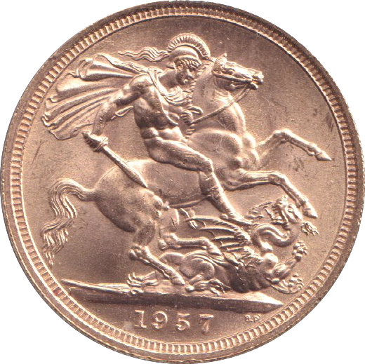 1957 GOLD SOVEREIGN ( UNC )