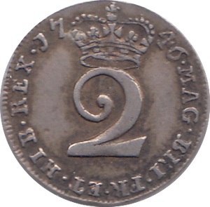 1746 MAUNDY TWOPENCE ( VF )