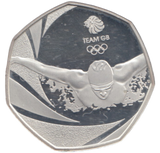 2016 SILVER PROOF 50 P OLYMPICS SWIMMING