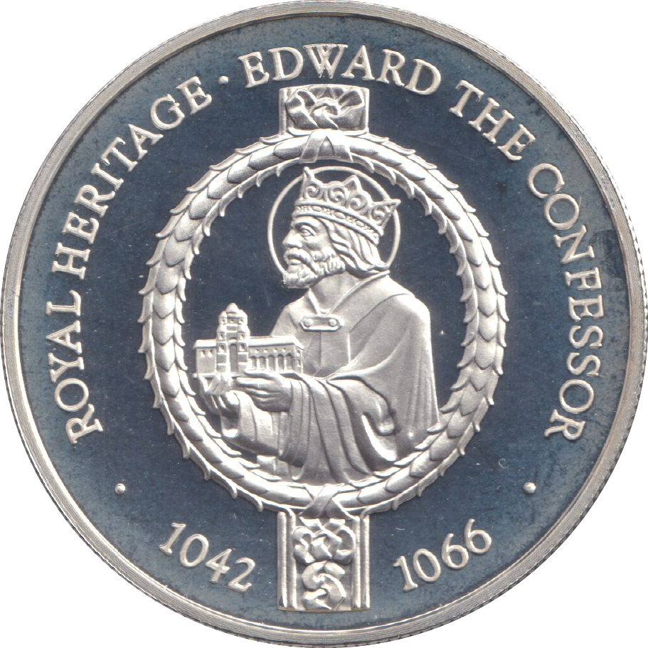 1996 SILVER PROOF TWO POUND ROYAL HERITAGE EDWARD THE CONFESSOR