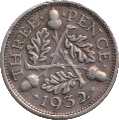 1932 THREEPENCE ( VF )