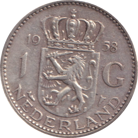 1958 1 GULDEN NETHERLANDS
