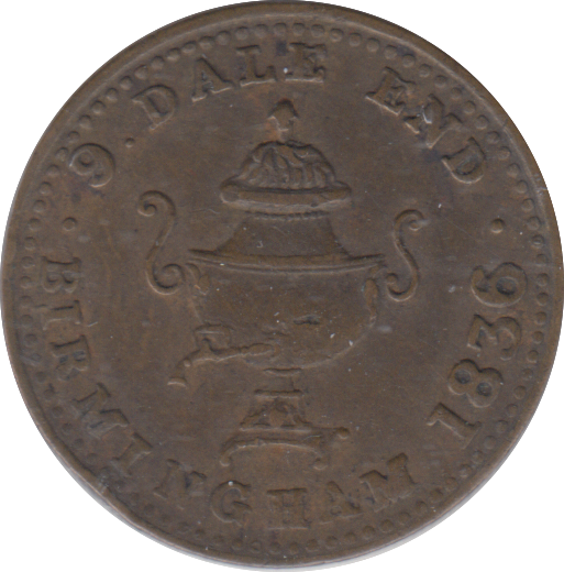 1836 BIRMINGHAM FARTHING TEA TOKEN