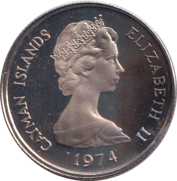 1974 25 CENTS CAYMAN ISLANDS