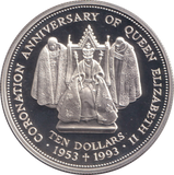 1993 SILVER PROOF TEN DOLLARS FIJI