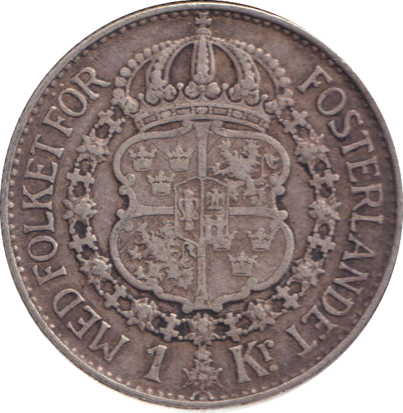 1938 SILVER 1 KRONA SWEDEN