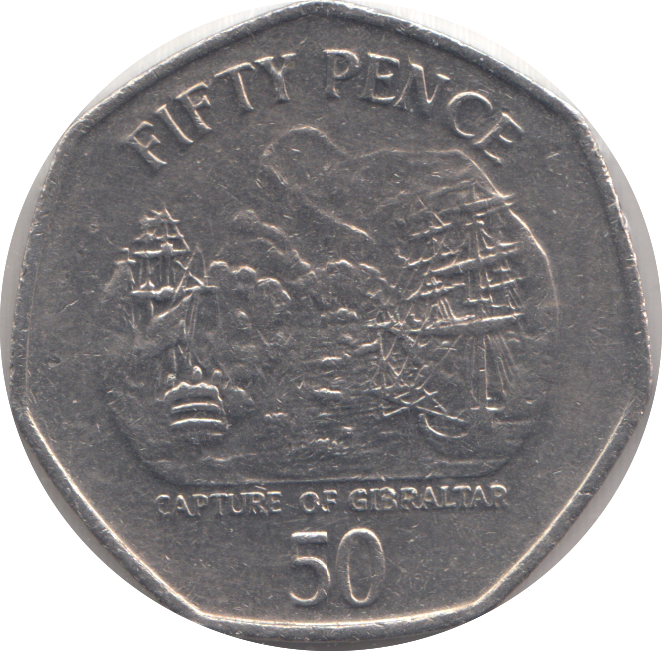 2005 FIFTY PENCE CAPTURE OF GIBRALTAR