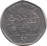 2005 FIFTY PENCE CAPTURE OF GIBRALTAR