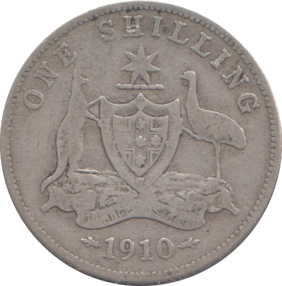 1910 SILVER 1 SHILLING AUSTRALIA