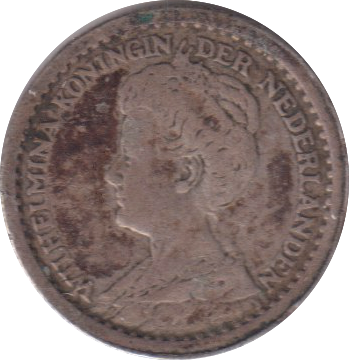 1918 SILVER 10 CENT NETHERLANDS