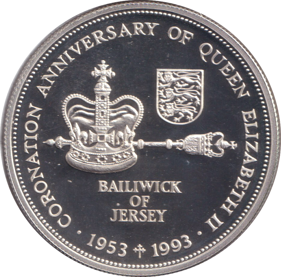 1993 SILVER PROOF TWO POUNDS BAILIWICK OF JERSEY