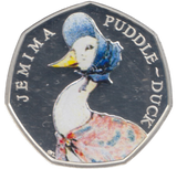 2016 SILVER PROOF COLOURED 50 P JEMIMA PUDDLEDUCK