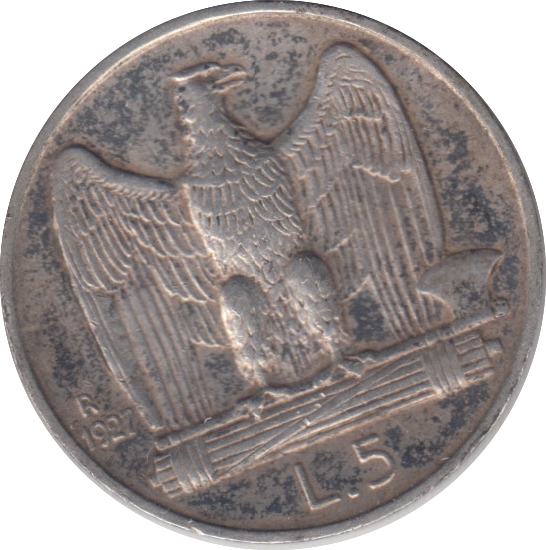 1927 SILVER ITALY 5 LIRA