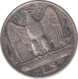 1927 SILVER ITALY 5 LIRA