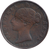 1853 HALFPENNY ( FINE )