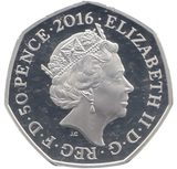 2016 SILVER PROOF COLOURED 50 P JEMIMA PUDDLEDUCK