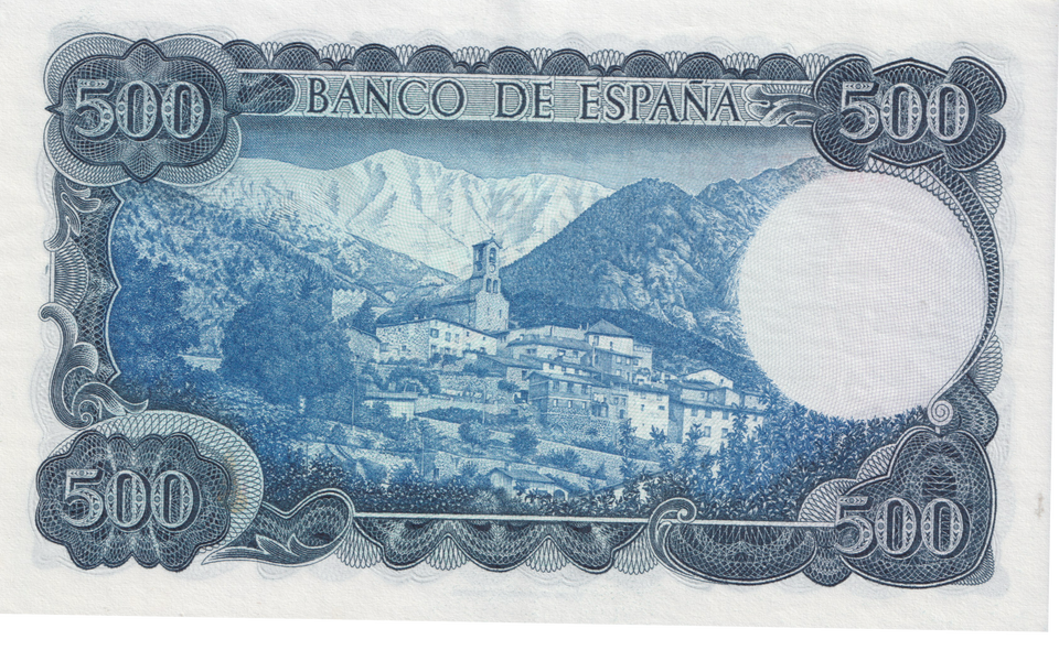 1971 500 PESTAST SPAIN BANKNOTE REF-1859