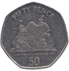 2013 50 PENCE CAPTURE OF GIBRALTAR 1704