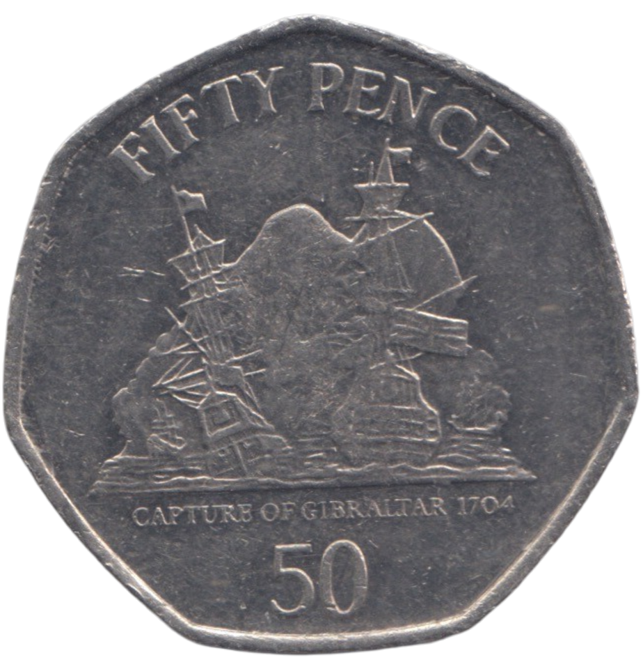 2013 50 PENCE CAPTURE OF GIBRALTAR 1704