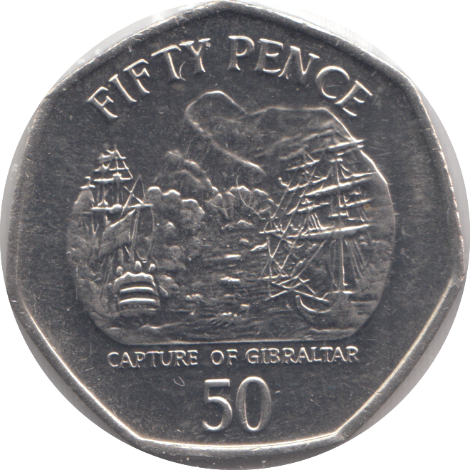 2005 FIFTY PENCE CAPTURE OF GIBRALTAR