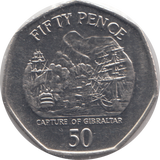 2005 FIFTY PENCE CAPTURE OF GIBRALTAR