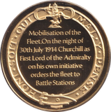 1974 SILVER GOLD PLATED WINSTON CHURCHILL MOBILISATION OF THE FLEET MEDALLION