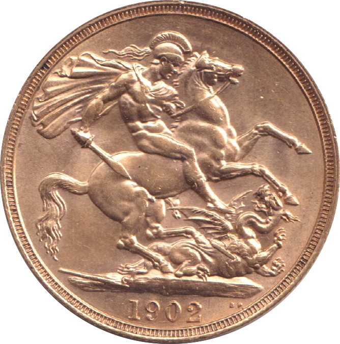 1902 GOLD DOUBLE SOVEREIGN ( AUNC )