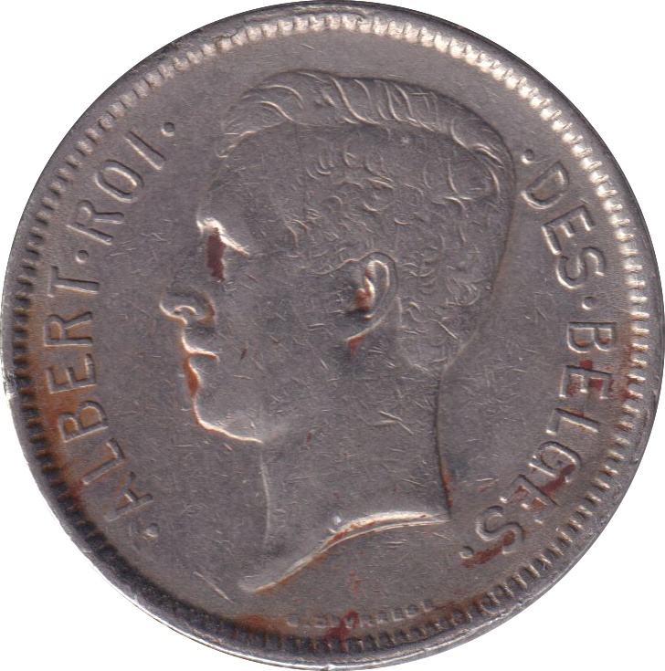 1933 SILVER 5 FRANC BELGIUM