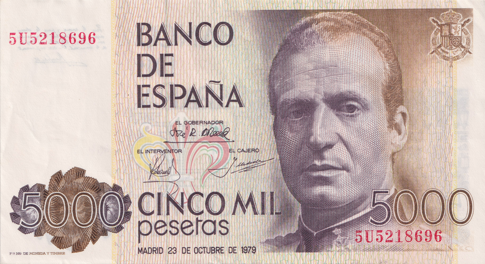 1979 5000 PESTAS BANKNOTE SPAIN REF-1650