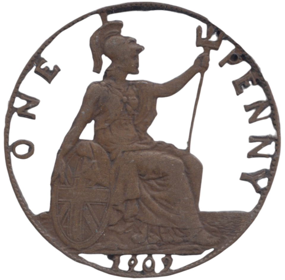 1909 PENNY HAND MADE MEDAL