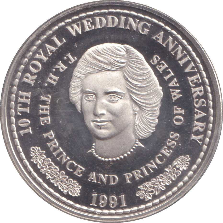 1991 CROWN 10TH WEDDING ANNIVERSARY TURKS AND CAICOS