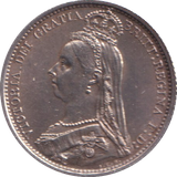 1887 SIXPENCE ( AUNC )